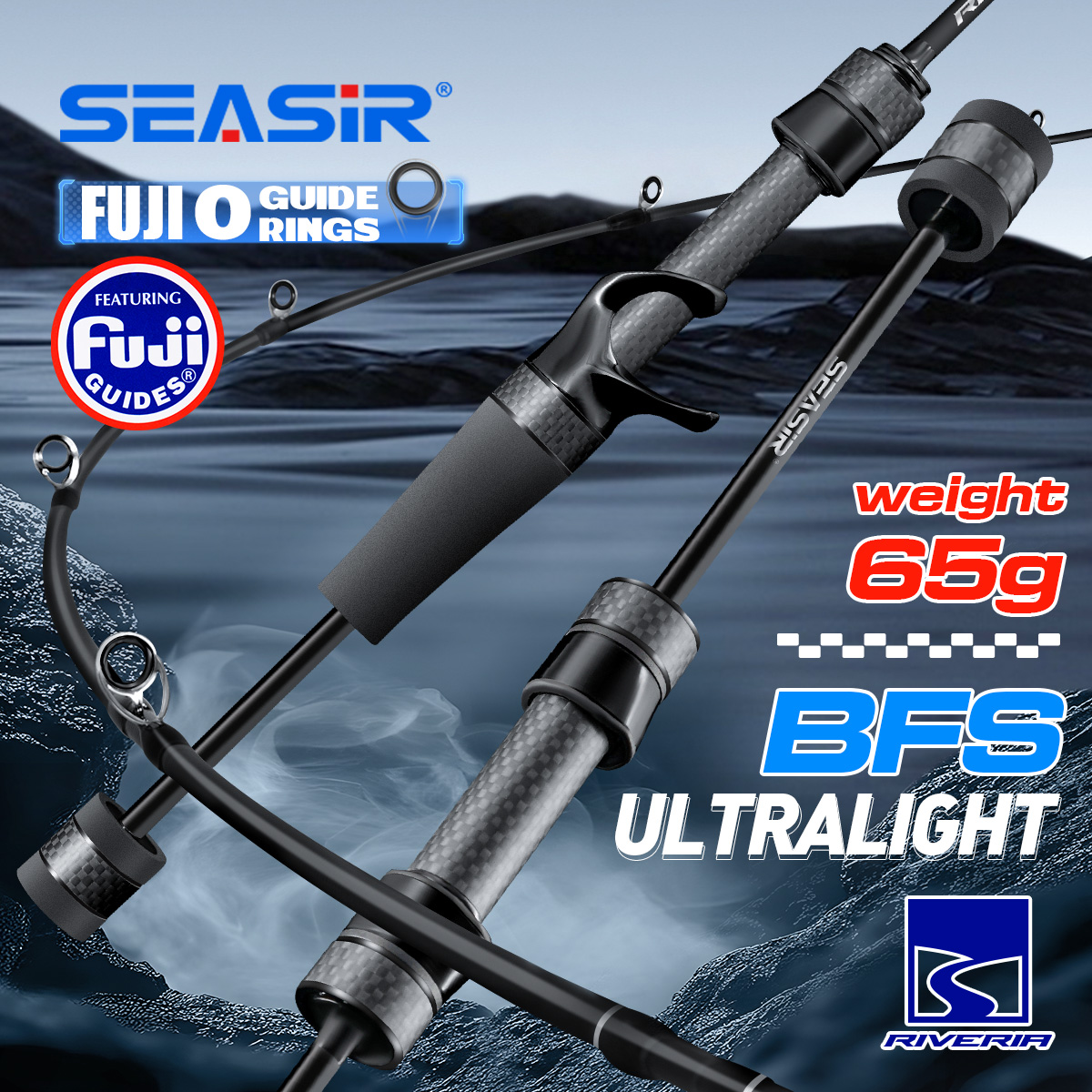 Fishing Rod Ice - Canna da pesca Baitcasting ultraleggera Seasir